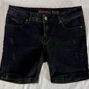 Size 5 Black Wishful Park Boyfriend Blue Mid Rise Denim Shorts